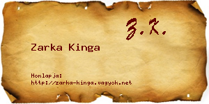 Zarka Kinga névjegykártya
