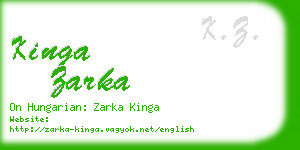 kinga zarka business card